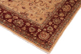 handmade Traditional Kafkaz Chobi Ziegler Tan Brown Hand Knotted RECTANGLE 100% WOOL area rug 8 x 10