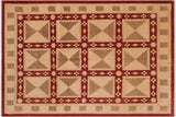 handmade Transitional Kafkaz Chobi Ziegler Red Tan Hand Knotted RECTANGLE 100% WOOL area rug 8 x 10