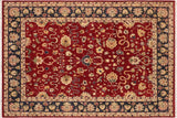 Oriental Ziegler Gale Red Blue Hand-Knotted Wool Rug - 8'0'' x 9'9''