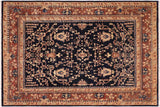 Shabby Chic Ziegler Simone Blue Brown Hand-Knotted Wool Rug - 8'3'' x 9'8''