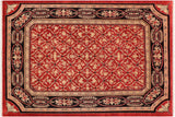 Shabby Chic Ziegler Haley Red Black Hand-Knotted Wool Rug - 8'10'' x 11'9''