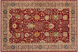 Classic Ziegler Adela Red Blue Hand-Knotted Wool Rug - 9'4'' x 12'6''