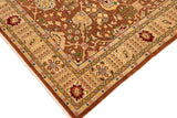 handmade Traditional Kafkaz Chobi Ziegler Brown Beige Hand Knotted RECTANGLE 100% WOOL area rug 9 x 12