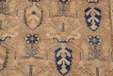 handmade Transitional Kafkaz Tan Blue Hand Knotted RECTANGLE 100% WOOL area rug 8x10