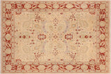 Oriental Ziegler Rae Beige Brown Hand-Knotted Wool Rug - 8'1'' x 10'3''