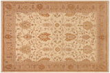handmade Traditional Kafkaz Chobi Ziegler Beige Tan Hand Knotted RECTANGLE 100% WOOL area rug 8 x 10