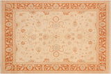 handmade Traditional Kafkaz Chobi Ziegler Beige Orange Hand Knotted RECTANGLE 100% WOOL area rug 8 x 10