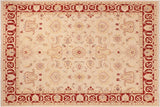 Shabby Chic Ziegler Deandrea Beige Red Hand-Knotted Wool Rug - 8'3'' x 9'7''