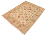 handmade Transitional Kashan Beige Tan Hand Knotted RECTANGLE 100% WOOL area rug 8x10