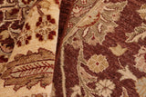 handmade Transitional Kafkaz Brown Beige Hand Knotted RECTANGLE 100% WOOL area rug 8 x 10