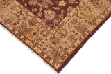 handmade Traditional Kafkaz Chobi Ziegler Brown Tan Hand Knotted RECTANGLE 100% WOOL area rug 8 x 10