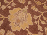 handmade Transitional Antique Brown Tan Hand Knotted RECTANGLE 100% WOOL area rug 8x10