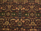 handmade Traditional Lahore Aubergine Blue Hand Knotted RECTANGLE 100% WOOL area rug 9x12