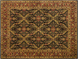 handmade Traditional Lahore Tan Brown Hand Knotted RECTANGLE 100% WOOL area rug 9x12