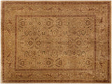Turkish Knotted Istanbul Margery Tan/Gold Wool Rug - 8'11'' x 11'7''