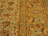 handmade Traditional Design Lt. Gray Gold Hand Knotted RECTANGLE 100% WOOL area rug 9x12