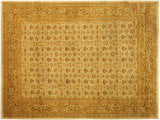 Turkish Knotted Istanbul Yesenia Gray/Gold Wool Rug - 9'2'' x 12'4''