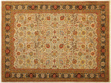 Turkish Knotted Istanbul Kathie Gray/Brown Wool Rug - 8'10'' x 11'7''