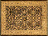 Turkish Knotted Istanbul Georgett Brown/Tan Wool Rug - 9'2'' x 11'9''