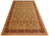 handmade Traditional Mujahid Gold Drk. Red Hand Knotted RECTANGLE 100% WOOL area rug 9x12