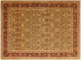 handmade Traditional Mujahid Gold Drk. Red Hand Knotted RECTANGLE 100% WOOL area rug 9x12