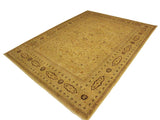 handmade Traditional Design Tan Tan Hand Knotted RECTANGLE 100% WOOL area rug 9x12