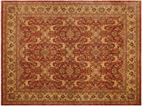Turkish Knotted Istanbul Vilma Rust/Gold Wool Rug - 8'5'' x 12'7''
