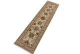 handmade Traditional Kafkaz Beige Lt. Brown Hand Knotted RUNNER 100% WOOL area rug 3x10 