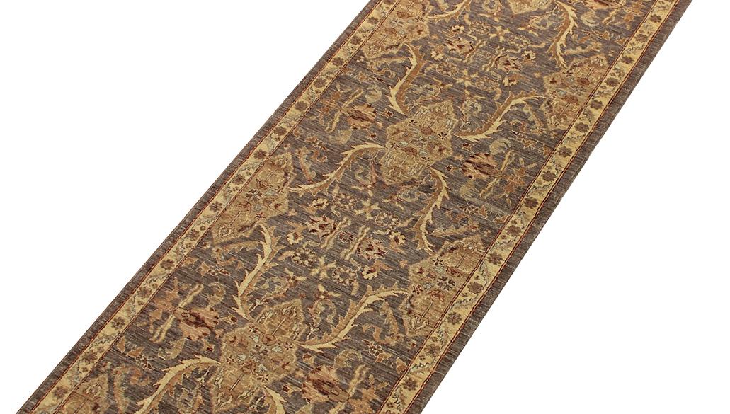 handmade Traditional Kafkaz Gray Ivory Hand Knotted RUNNER 100% WOOL area rug 3x11 