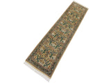 handmade Traditional Hamjolie Beige Green Hand Knotted RUNNER 100% WOOL area rug 2x10