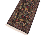 handmade Traditional Morris Black Red Hand Knotted RUNNER 100% WOOL area rug 3x8