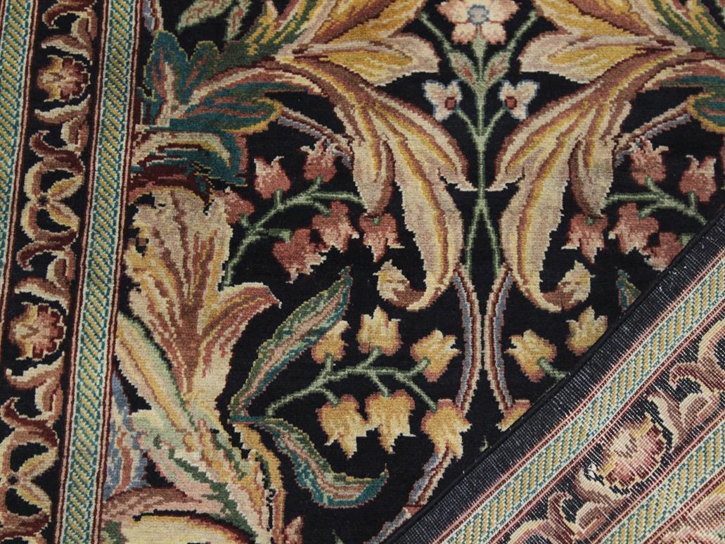 handmade Traditional Azeem Black Green Hand Knotted RUNNER 100% WOOL area rug 3x10