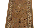 handmade Transitional Kashan Gold Ivory Hand Knotted RUNNER 100% WOOL area rug 3x10
