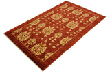 handmade Transitional Kafkaz Chobi Ziegler Red Gold Hand Knotted RECTANGLE 100% WOOL area rug 4 x 6