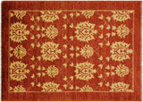 handmade Transitional Kafkaz Chobi Ziegler Red Gold Hand Knotted RECTANGLE 100% WOOL area rug 4 x 6