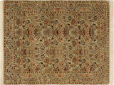 handmade Traditional Sayra Lt. Green Rust Hand Knotted RECTANGLE 100% WOOL area rug 4x6