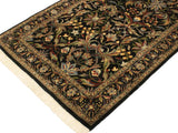 handmade Transitional Abusson Black Blue Hand Knotted RECTANGLE 100% WOOL area rug 4x6