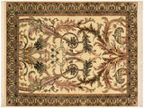 Bhati Pak Persian Zelda Ivory/Green Wool Rug - 4'1'' x 6'7''