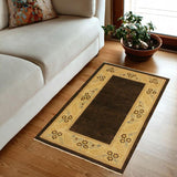 handmade Modern Gabbeh Brown Beige Hand Knotted Rectangel Hand Knotted 100% Vegetable Dyed wool area rug 4 x 6