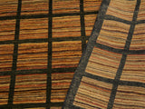 Modern Gabbeh Pamala Charcoal/Rust Wool Rug - 4'2'' x 5'11''