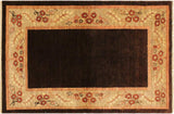 Eclectic Ziegler Michaela Brown Tan Hand-Knotted Wool Rug - 3'11'' x 5'10''