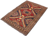 handmade Geometric Super Kazak Red Beige Hand Knotted RECTANGLE 100% WOOL area rug 4x6