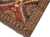 handmade Geometric Super Kazak Red Beige Hand Knotted RECTANGLE 100% WOOL area rug 4x6