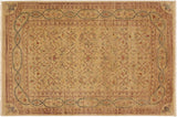 Shabby Chic Ziegler Dottie Tan Brown Hand-Knotted Wool Rug - 4'2'' x 5'10''
