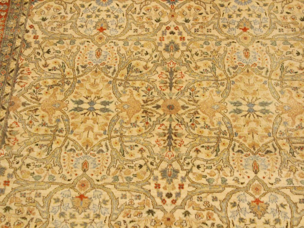 handmade Traditional Tabriz Beige Rust Hand Knotted RECTANGLE 100% WOOL area rug 4x6