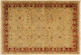 handmade Transitional Kafkaz Chobi Ziegler Tan Rust Hand Knotted RECTANGLE 100% WOOL area rug 4 x 6