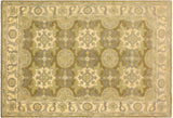 Boho Chic Ziegler Jeanna Green Ivory Hand-Knotted Wool Rug - 4'1'' x 6'1''