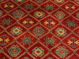 handmade Geometric Sherwan Red Gray Hand Knotted RECTANGLE 100% WOOL area rug 4x6