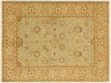 Turkish Knotted Istanbul Cherlyn Blue/Gold Wool Rug - 4'2'' x 5'10''