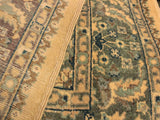 handmade Traditional Design Ivory Lt. Green Hand Knotted RECTANGLE 100% WOOL area rug 4x6